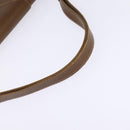 GUCCI Shoulder Bag Leather Gold Brown Auth ep11437-7