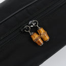 GUCCI Bamboo Vanity Hand Bag Nylon Black 032 1956 0150 Auth ep11439-17