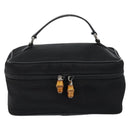 GUCCI Bamboo Vanity Hand Bag Nylon Black 032 1956 0150 Auth ep11439-13