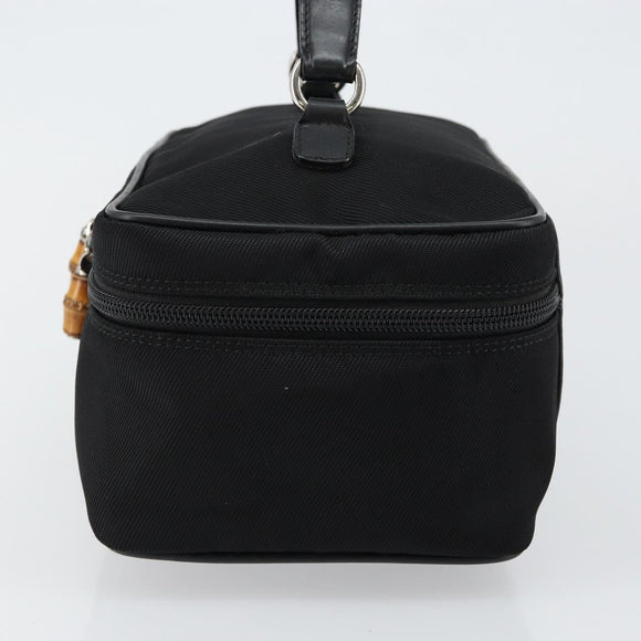 GUCCI Bamboo Vanity Hand Bag Nylon Black 032 1956 0150 Auth ep11439