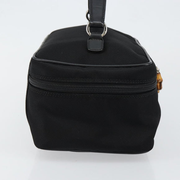 GUCCI Bamboo Vanity Hand Bag Nylon Black 032 1956 0150 Auth ep11439