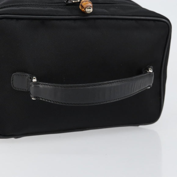 GUCCI Bamboo Vanity Hand Bag Nylon Black 032 1956 0150 Auth ep11439