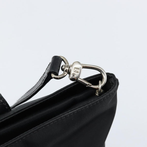 FENDI Hand Bag Nylon 2way Black Silver Auth ep11442