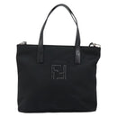 FENDI Hand Bag Nylon 2way Black Silver Auth ep11442-13