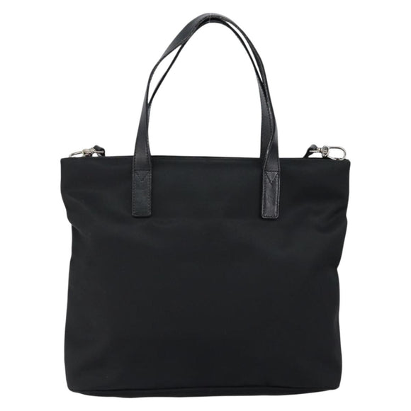 FENDI Hand Bag Nylon 2way Black Silver Auth ep11442