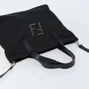 FENDI Hand Bag Nylon 2way Black Silver Auth ep11442-6