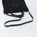 FENDI Hand Bag Nylon 2way Black Silver Auth ep11442-9