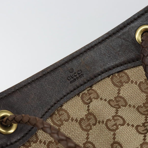 GUCCI GG Canvas Shoulder Bag Beige Gold 109143 Auth ep11443