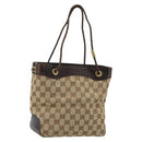 GUCCI GG Canvas Shoulder Bag Beige Gold 109143 Auth ep11443-1