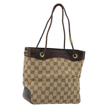GUCCI GG Canvas Shoulder Bag Beige Gold 109143 Auth ep11443
