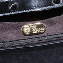 GUCCI Shoulder Bag Enamel Black Gold Auth ep11444-19