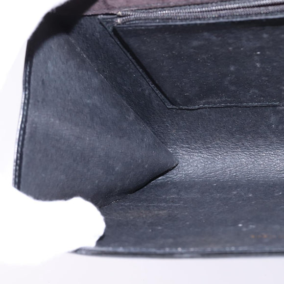 GUCCI Shoulder Bag Enamel Black Gold Auth ep11444