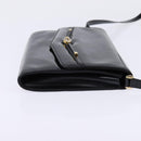 GUCCI Shoulder Bag Enamel Black Gold Auth ep11444-4