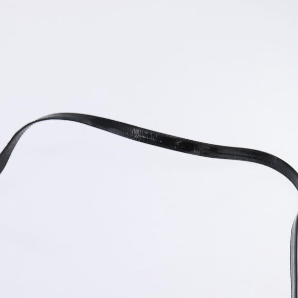 GUCCI Shoulder Bag Enamel Black Gold Auth ep11444