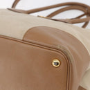PRADA Tote Bag Canvas 2way Beige Gold Auth ep11445-15