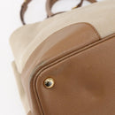 PRADA Tote Bag Canvas 2way Beige Gold Auth ep11445-16