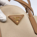 PRADA Tote Bag Canvas 2way Beige Gold Auth ep11445-18