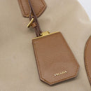 PRADA Tote Bag Canvas 2way Beige Gold Auth ep11445-19