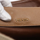 PRADA Tote Bag Canvas 2way Beige Gold Auth ep11445-20