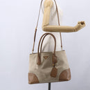 PRADA Tote Bag Canvas 2way Beige Gold Auth ep11445-25