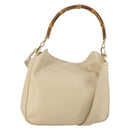 GUCCI Bamboo Hand Bag Leather 2way Beige Gold 001 1638 Auth ep11454-1