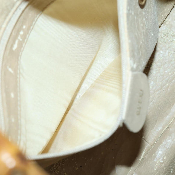 GUCCI Bamboo Hand Bag Leather 2way Beige Gold 001 1638 Auth ep11454