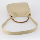 GUCCI Bamboo Hand Bag Leather 2way Beige Gold 001 1638 Auth ep11454-7