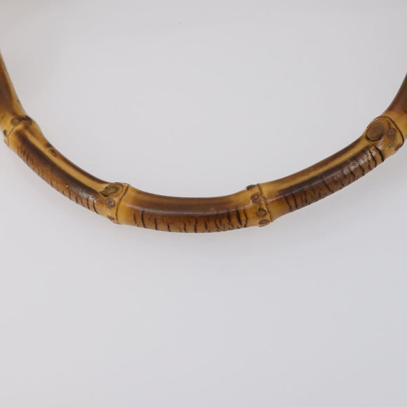 GUCCI Bamboo Hand Bag Leather 2way Beige Gold 001 1638 Auth ep11454