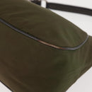 PRADA Shoulder Bag Nylon Leather Khaki Silver Auth ep11456-16