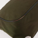 PRADA Shoulder Bag Nylon Leather Khaki Silver Auth ep11456-17