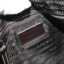 PRADA Shoulder Bag Nylon Leather Khaki Silver Auth ep11456-19