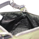 PRADA Shoulder Bag Nylon Leather Khaki Silver Auth ep11456-20