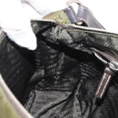 PRADA Shoulder Bag Nylon Leather Khaki Silver Auth ep11456-21