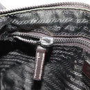 PRADA Shoulder Bag Nylon Leather Khaki Silver Auth ep11456-22