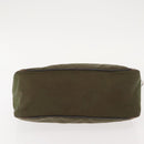 PRADA Shoulder Bag Nylon Leather Khaki Silver Auth ep11456-5