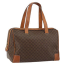 CELINE Macadam Canvas Hand Bag PVC Leather Brown Gold Auth ep11458-1