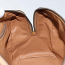 CELINE Macadam Canvas Hand Bag PVC Leather Brown Gold Auth ep11458-18