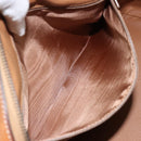 CELINE Macadam Canvas Hand Bag PVC Leather Brown Gold Auth ep11458-11