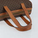 CELINE Macadam Canvas Hand Bag PVC Leather Brown Gold Auth ep11458-7