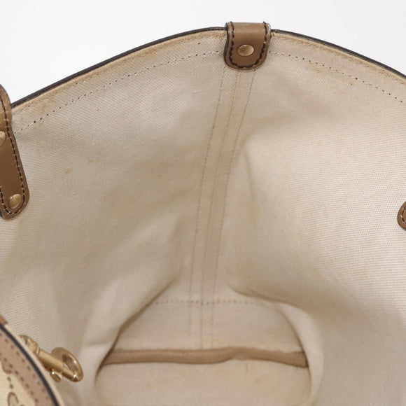 GUCCI GG Canvas Tote Bag Beige Gold 247209 Auth ep11467