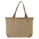 GUCCI GG Canvas Tote Bag Beige Gold 247209 Auth ep11467-2