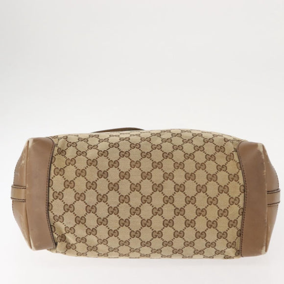 GUCCI GG Canvas Tote Bag Beige Gold 247209 Auth ep11467