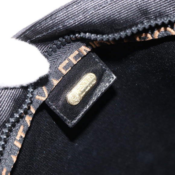 FENDI Hand Bag Nylon Black Gold Auth ep11468