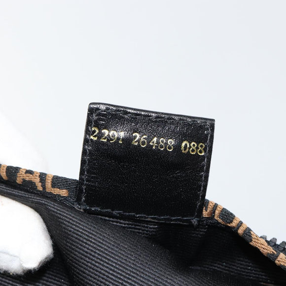 FENDI Hand Bag Nylon Black Gold Auth ep11468