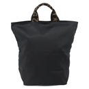 FENDI Hand Bag Nylon Black Gold Auth ep11468-2