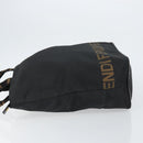 FENDI Hand Bag Nylon Black Gold Auth ep11468-4