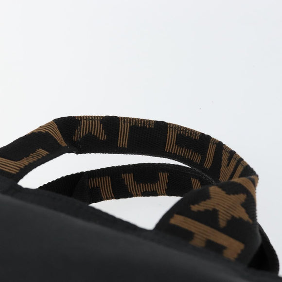FENDI Hand Bag Nylon Black Gold Auth ep11468