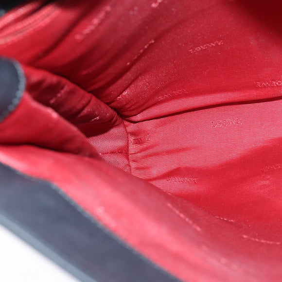 LOEWE Anagram Shoulder Bag Leather Black Gold Auth ep11472