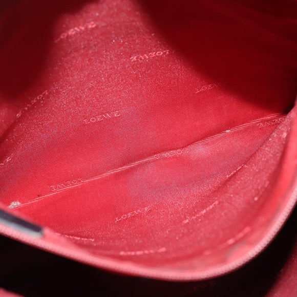 LOEWE Anagram Shoulder Bag Leather Black Gold Auth ep11472