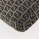FENDI Zucchino Canvas Mamma Baguette Tote Bag Navy Silver Auth ep11475-17